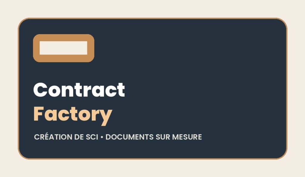 Carte de sélection Contract Factory pour une création de SCI