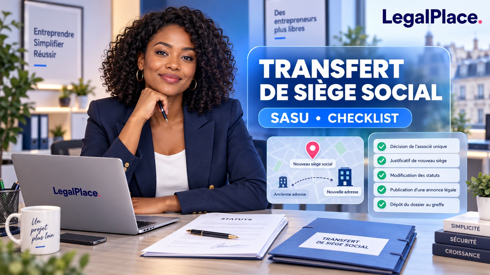 Guide du transfert de siège social d’une SASU avec LegalPlace