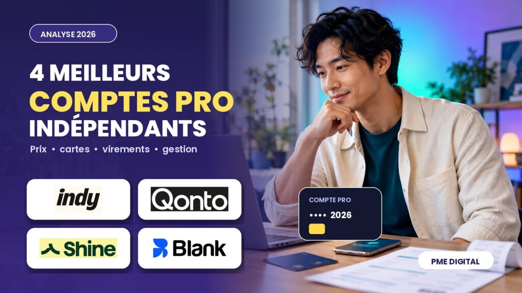 Comparatif 2026 des comptes pro Indy, Qonto, Shine et Blank pour indépendants