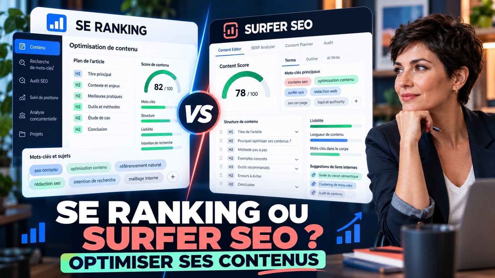 Comparatif SE Ranking et Surfer SEO pour créer et optimiser des contenus
