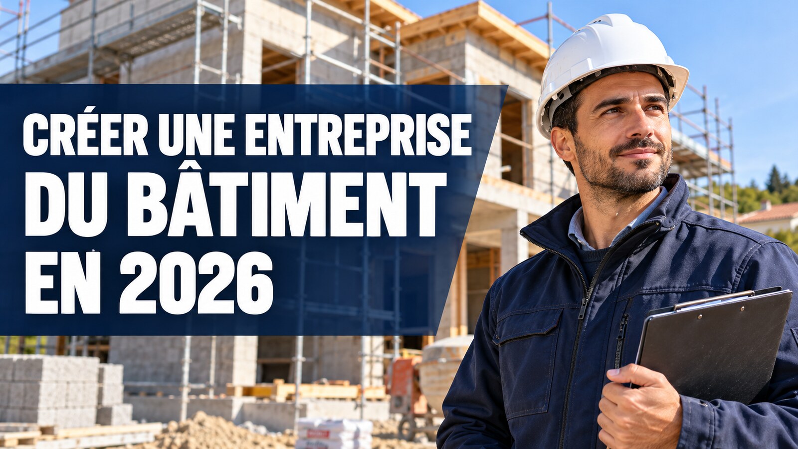 Entrepreneur du bâtiment préparant la création de son entreprise en 2026