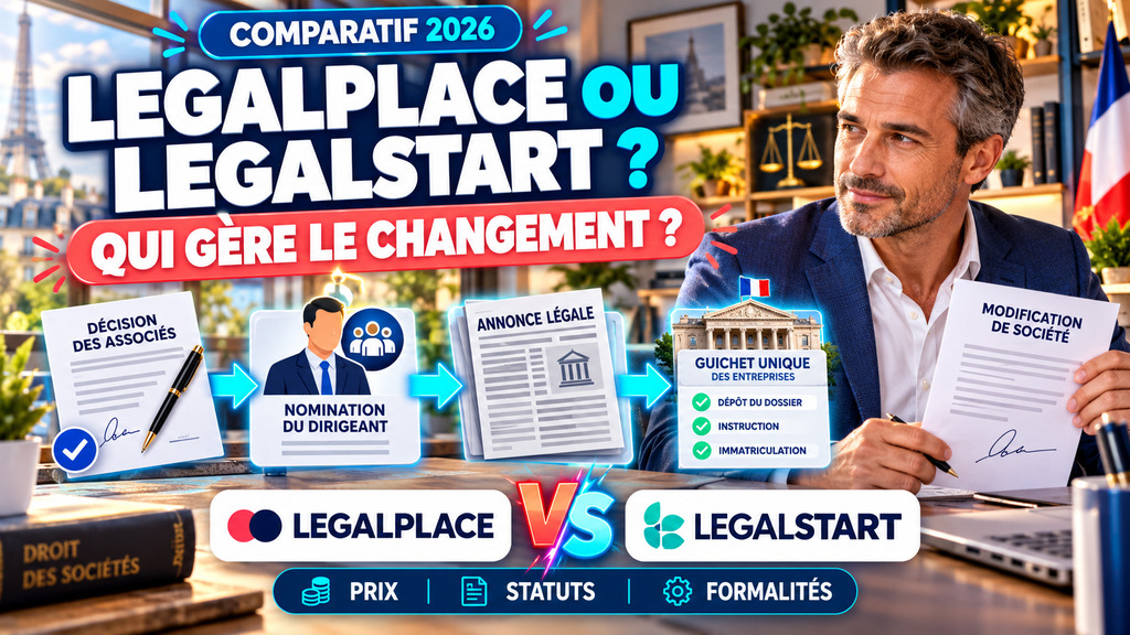 Comparatif LegalPlace et Legalstart pour changer le président d’une SASU