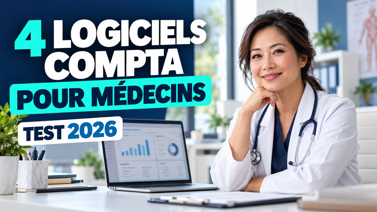 Médecin comparant quatre logiciels de comptabilité en 2026