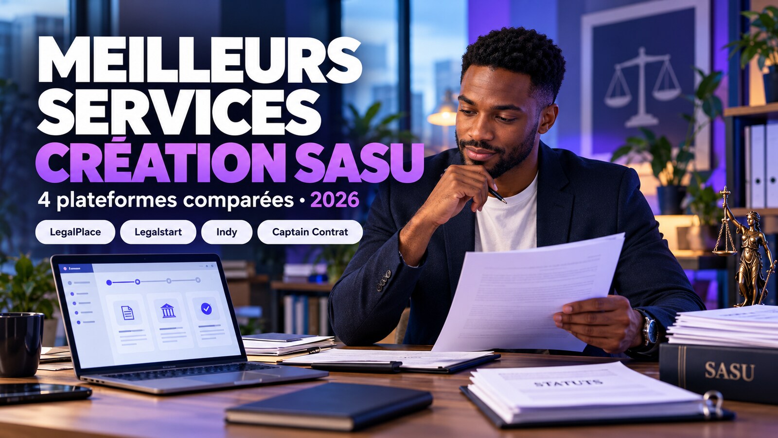 Entrepreneur comparant LegalPlace, Legalstart, Indy et Captain Contrat pour créer une SASU