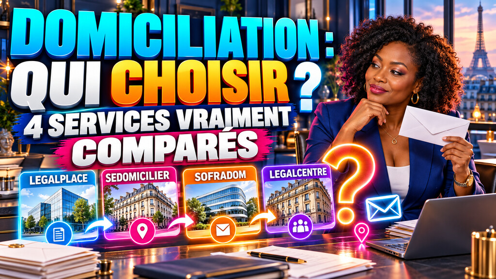 LegalPlace, SeDomicilier, Sofradom et LegalCentre comparés pour domicilier une entreprise